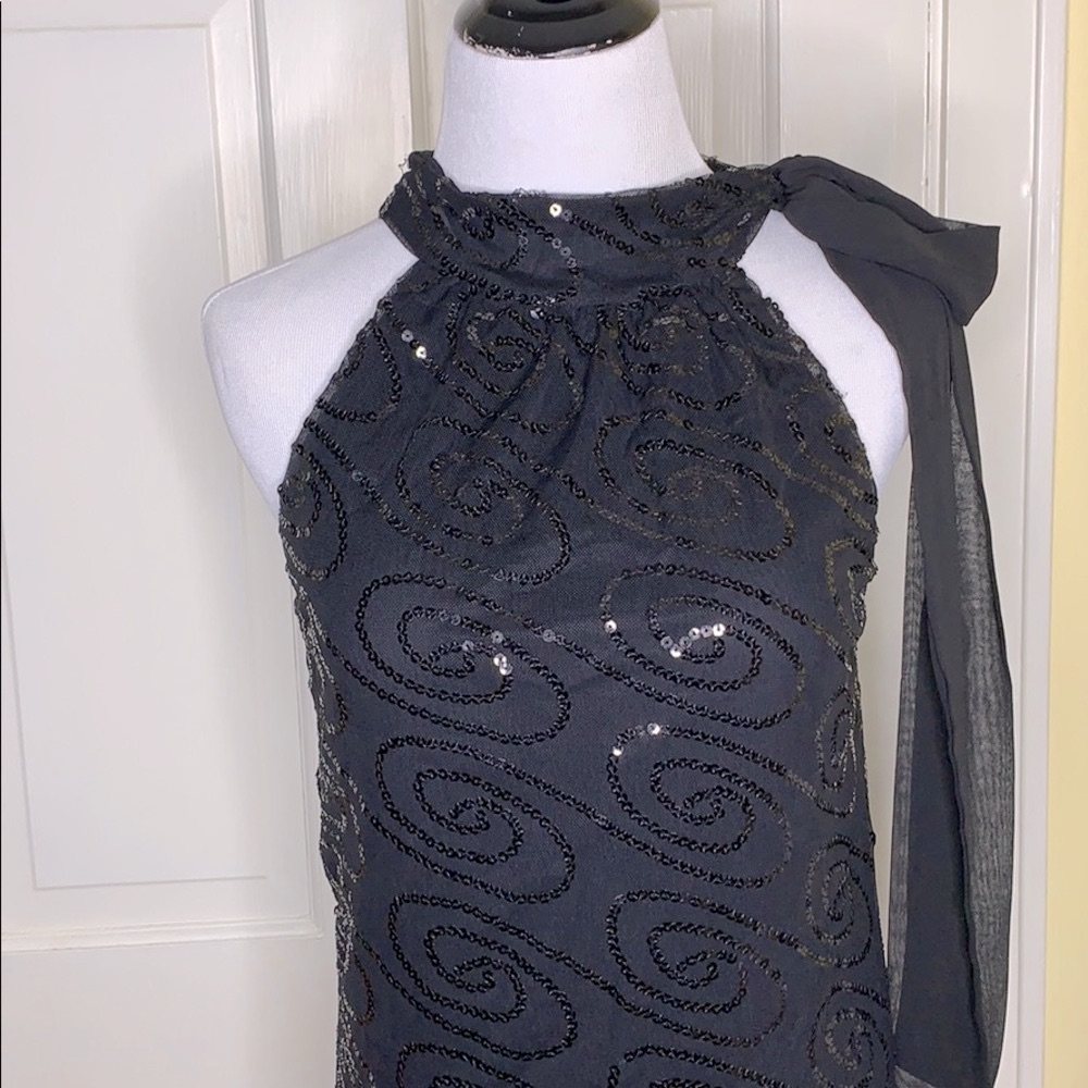 Nwt Karlie Black Sequin Halter Dress Size Small